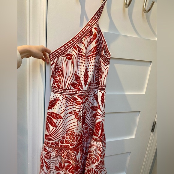Farm Rio one shoulder red and white maxi dress​ - Picture 5 of 11